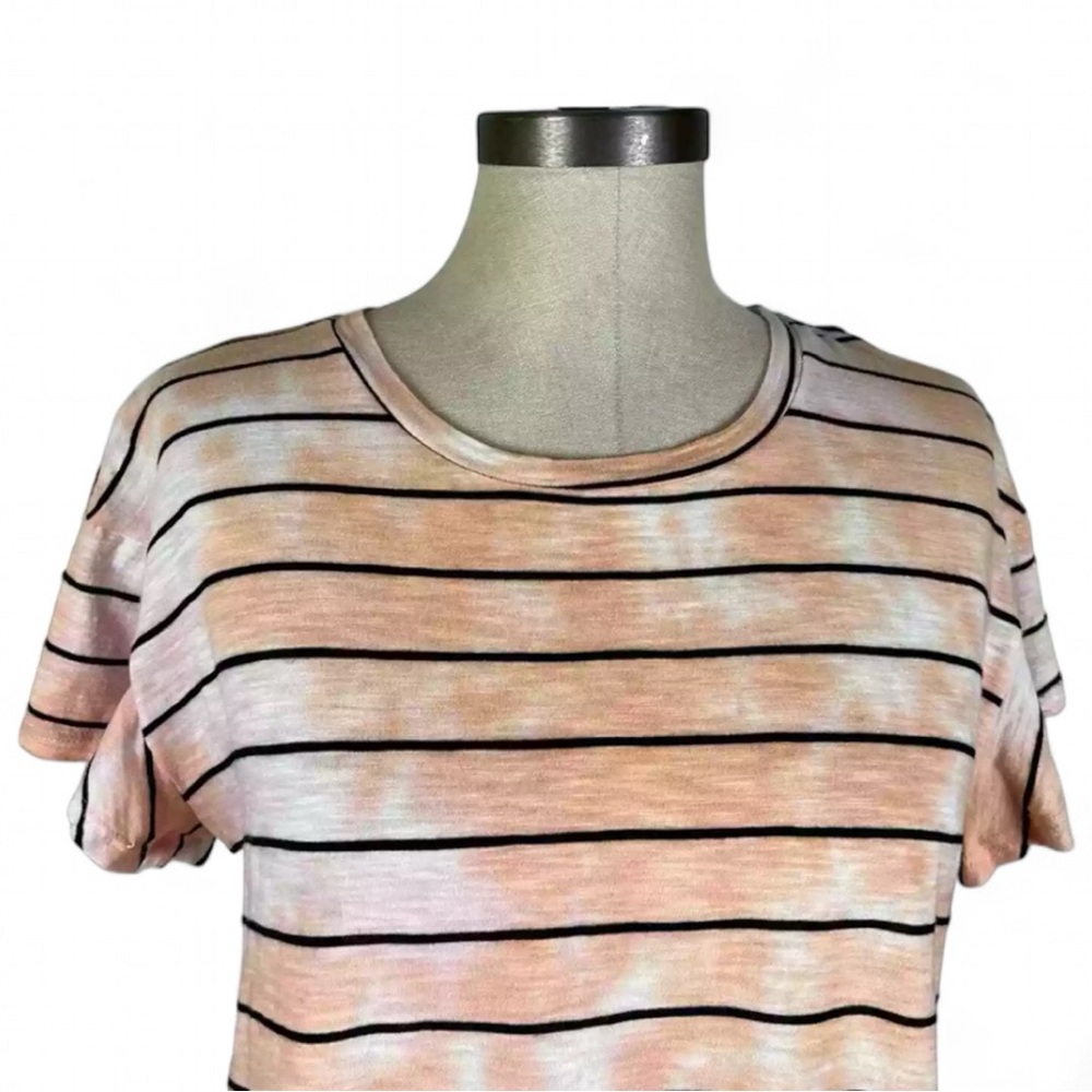 t.la Anthropologie Tie Dye Print Striped Short Sleeve Crewneck T-Shirt - Picture 5 of 11